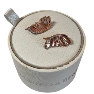 Hillberg & Berk Rose Gold Earrings. Box included. 925 Sterling Silver